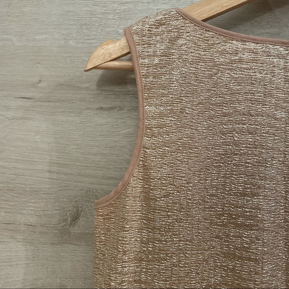 NWOT Dunnes Gold Nude Wavy Textured Sleeveless Tank Top - Picture 6 of 12